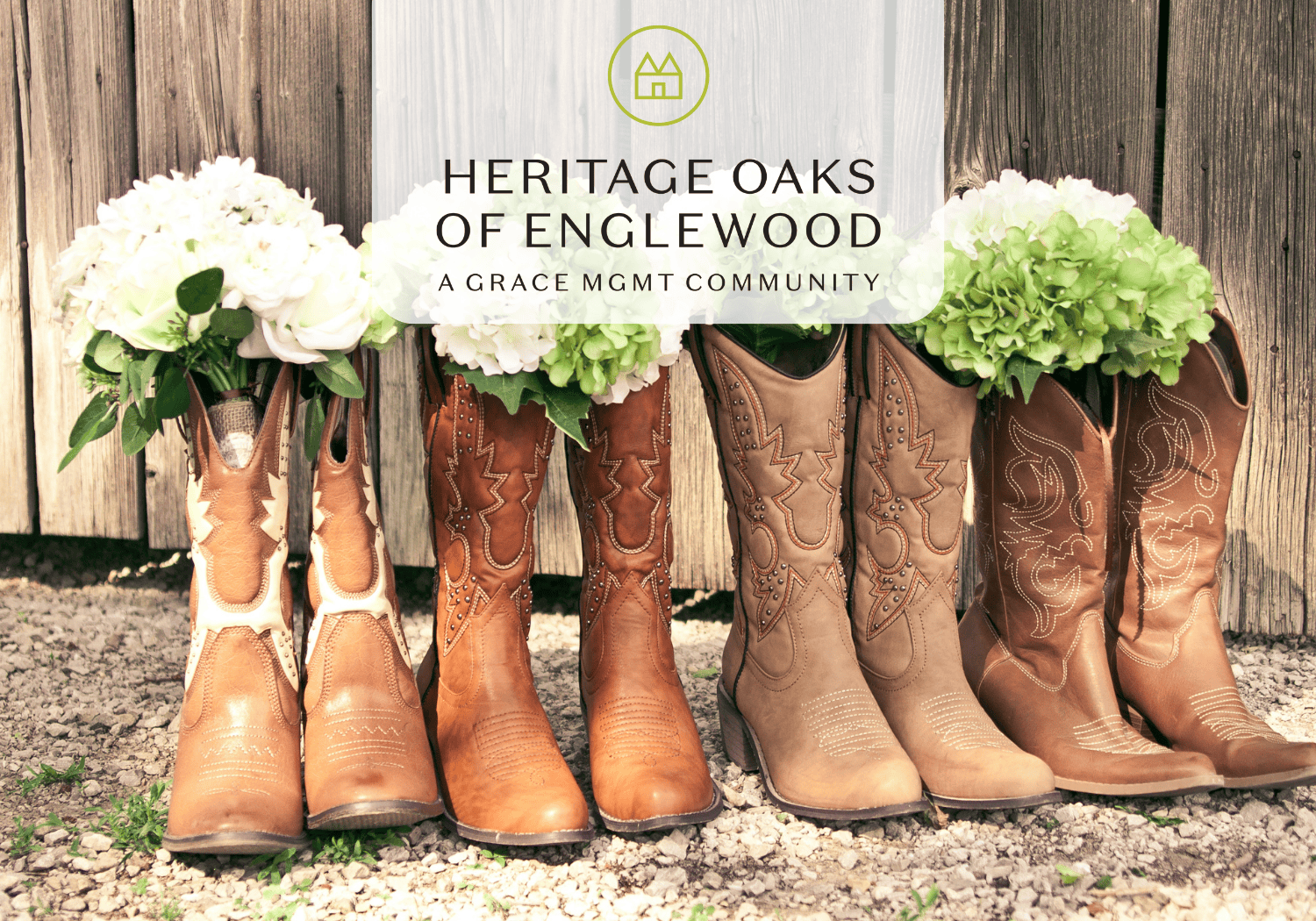 Heritage Oaks Englewood - Hoe down - Heritage Oaks of Englewood Cowboy boots with flowers in them